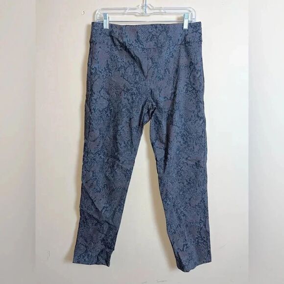 Elliott Lauren Rust and Grey Snake Print Cropped Ankle Pull On Ponte Pants - Picture 1 of 8